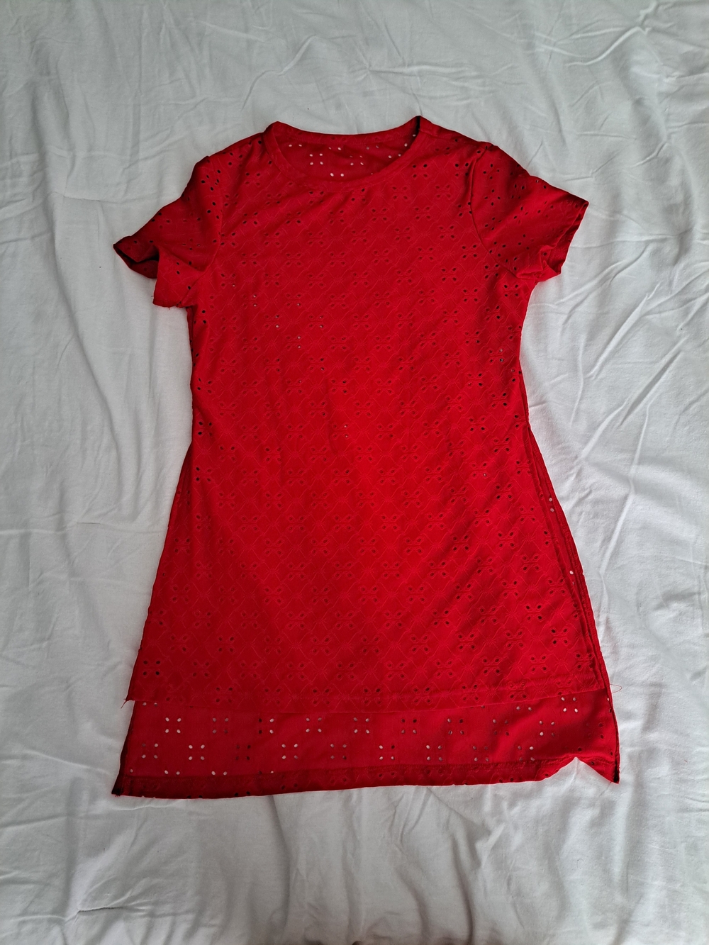 Red Eyelet Top